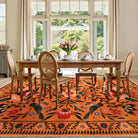 Rosalie Washable Boho Birdsong Floral Garden Orange Rug Area Rugs Lahome