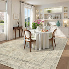 Alene Washable Vintage Medallion Floral Beige Rug Area Rugs Lahome
