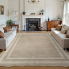 Brise Washable Farmhouse Scalloped Charcoal Grey Rug Rugs Lahome 9' x 12'