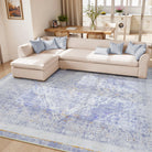 Camee Washable Vintage Medallion Purple Rug Area Rugs Lahome
