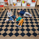 Coline Washable Geometric Checkered Easy Jute Black Indoor/Outdoor Rug Easy Jute Area Rug Lahome