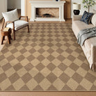 Coline Washable Geometric Checkered Easy Jute Khaki Indoor/Outdoor Rug Easy Jute Area Rug Lahome 9' x 12'