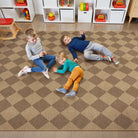 Coline Washable Geometric Checkered Easy Jute Khaki Indoor/Outdoor Rug Easy Jute Area Rug Lahome