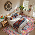 Reine Washable Bohemian Floral Medallion Red Rug Clearance Rugs Lahome