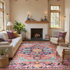 Reine Washable Bohemian Floral Medallion Red Rug Clearance Rugs Lahome