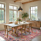 Reine Washable Bohemian Floral Medallion Red Rug Clearance Rugs Lahome