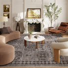 Zoe Washable Neutral Textured Vintage Insect Brown Rug Area Rugs Lahome