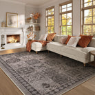 Zoe Washable Neutral Textured Vintage Insect Brown Rug Area Rugs Lahome