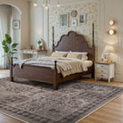 Zoe Washable Neutral Textured Vintage Insect Brown Rug Area Rugs Lahome