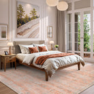 Audrey Washable Modern Neutral Floral Pink-Orange Rug Area Rugs Lahome 9' x 12'