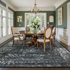 Margot Washable Vintage Distressed Black/Grey Rug Area Rugs Lahome
