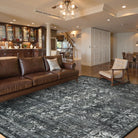 Margot Washable Vintage Distressed Black/Grey Rug Area Rugs Lahome