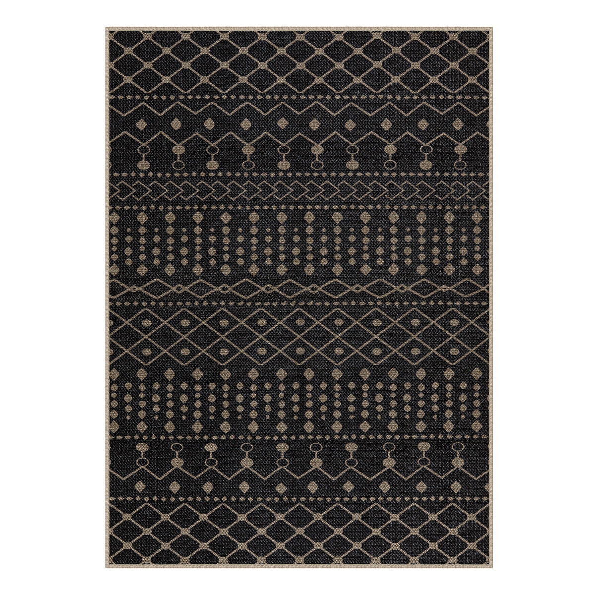 Aude Farmhouse Tribal Easy Jute Black Rug