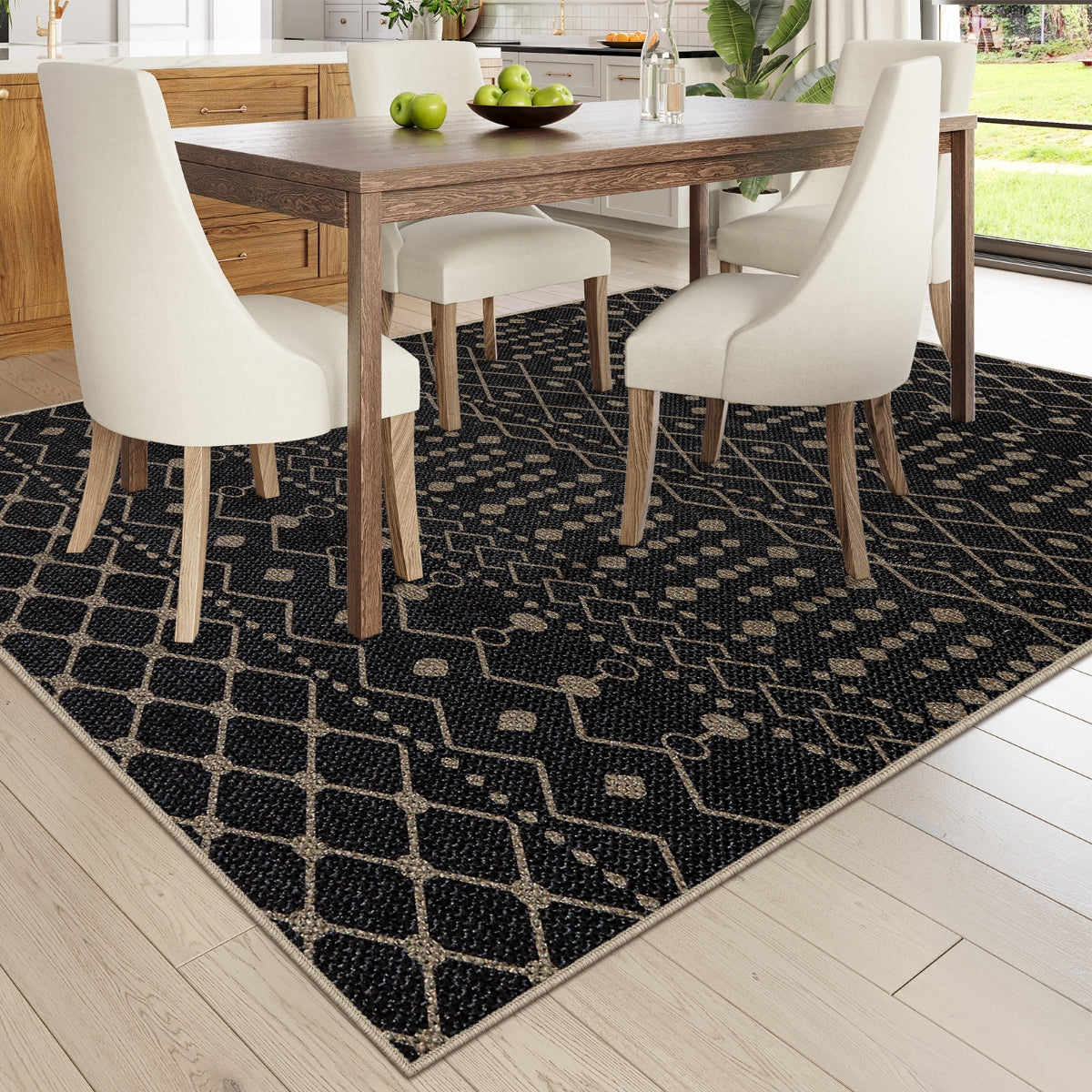 Aude Farmhouse Tribal Easy Jute Black Rug