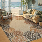 Aveline Washable Persian Floral Easy Jute Beige Indoor/Outdoor Rug Area Rugs Lahome