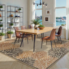 Aveline Washable Persian Floral Easy Jute Beige Indoor/Outdoor Rug Area Rugs Lahome