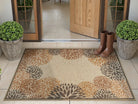 Aveline Washable Persian Floral Easy Jute Beige Indoor/Outdoor Rug Area Rugs Lahome 2' x 4'