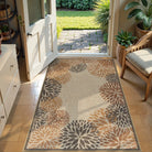 Aveline Washable Persian Floral Easy Jute Beige Indoor/Outdoor Rug Area Rugs Lahome 3' x 5'