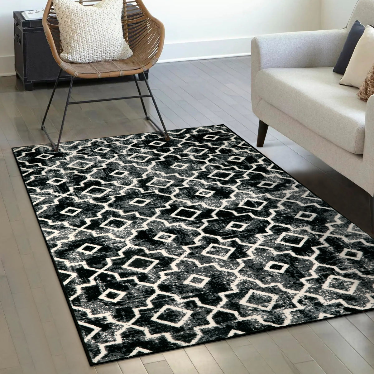 geometric area rug