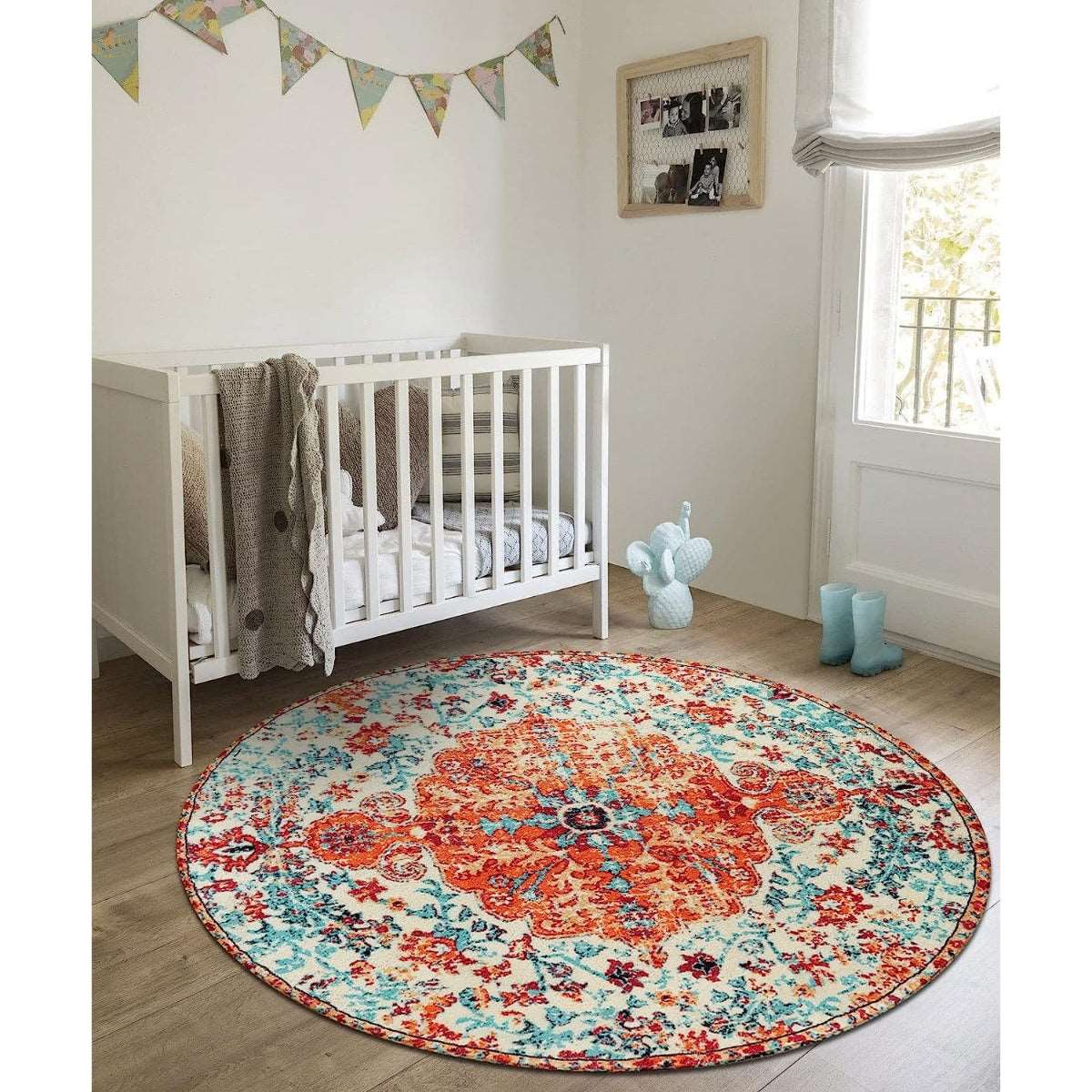 Bohemian Floral Medallion Area Rug