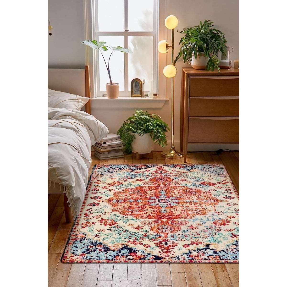 Bohemian Floral Medallion Area Rug