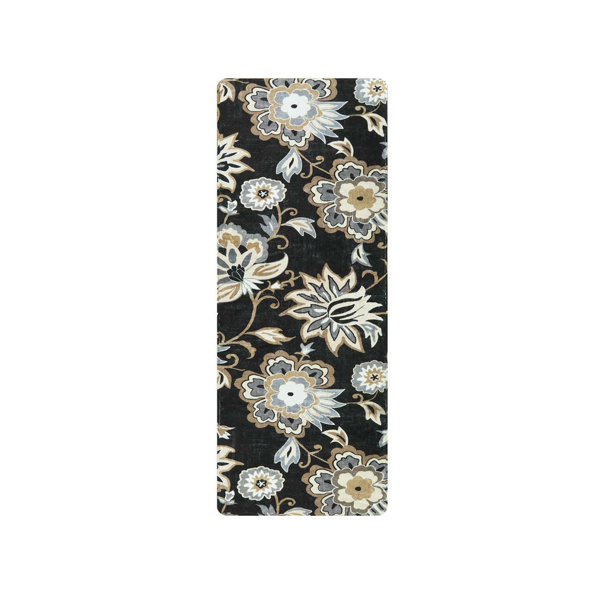 Cloris Paisley Modern Bright Floral Black & Tan Area Rug