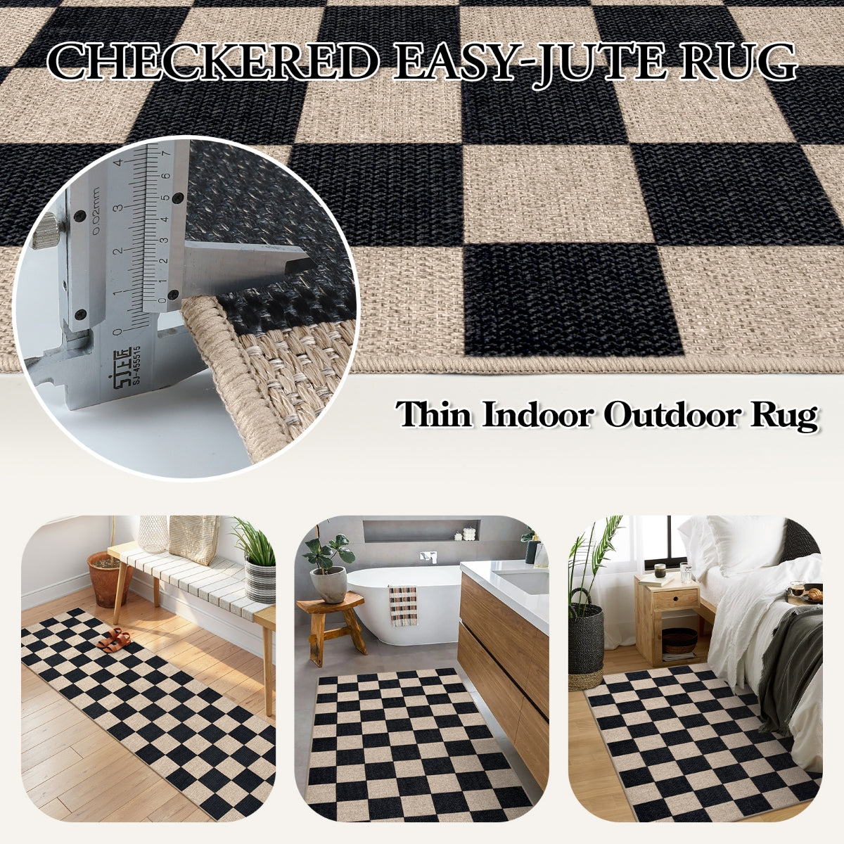 jute checkered rug