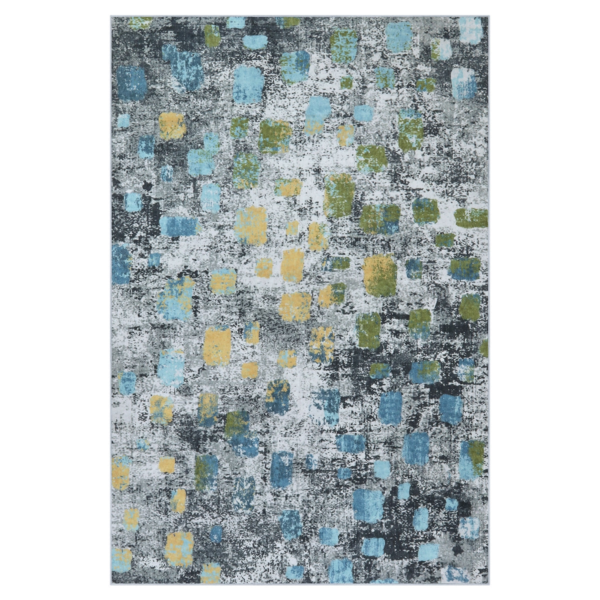 Elaine Modern Abstract Dot Grey/Blue Area Rug
