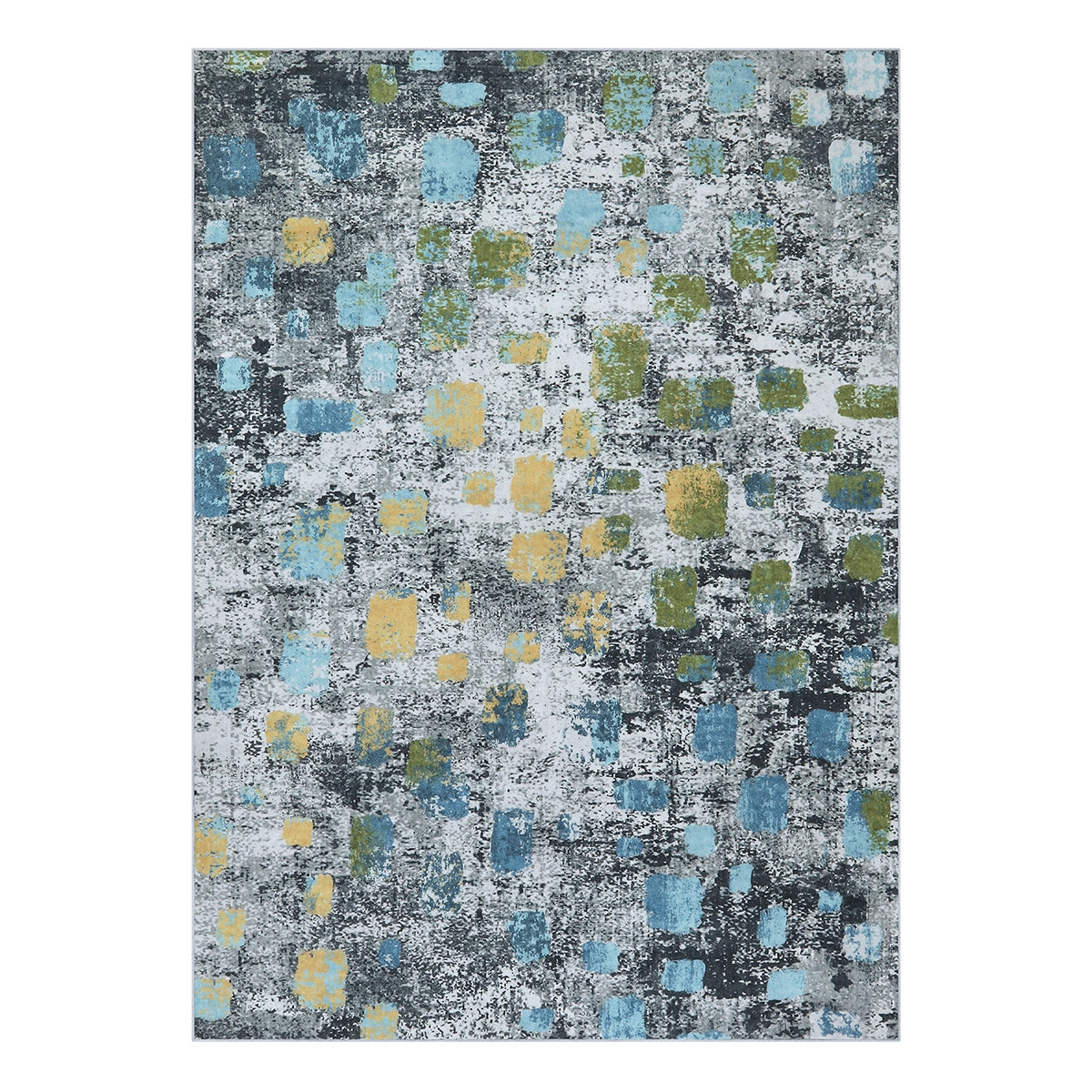 Elaine Modern Abstract Dot Grey/Blue Area Rug