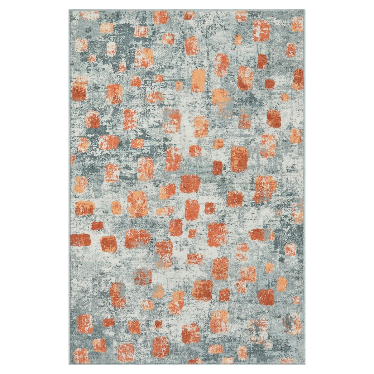 Elaine Modern Abstract Dot Orange/Gray Area Rug