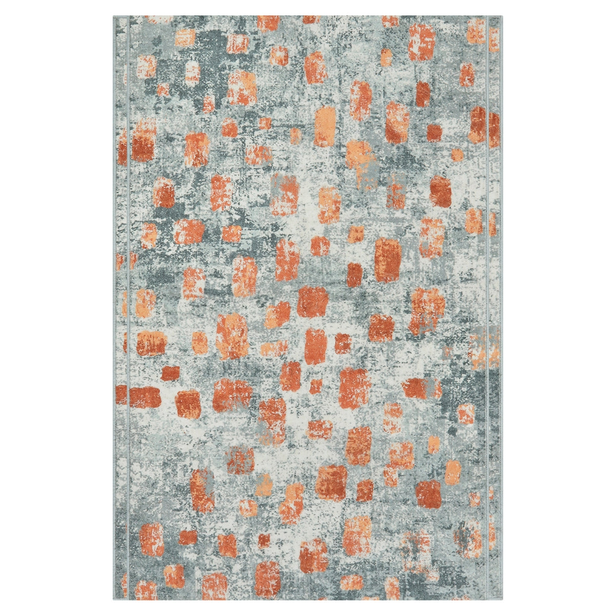 Elaine Modern Abstract Dot Orange/Gray Area Rug