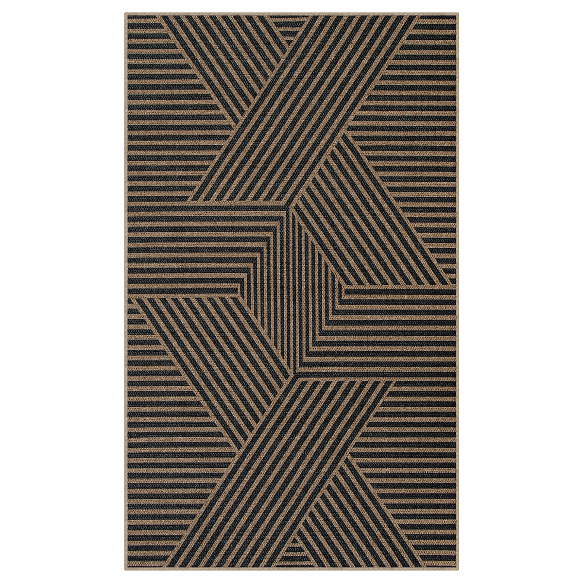 Ernest Modern Geometric Striped Easy Jute Rug