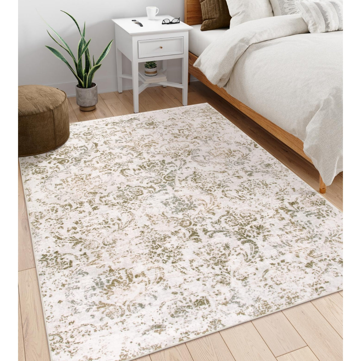 Esme Transitional Paisley Palace Floral Beige Area Rug