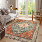 Felice Boho Tribal Rostrot Waschbarer Teppich Area Rugs Lahome
