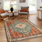 Felice Boho Tribal Rostrot Waschbarer Teppich Area Rugs Lahome