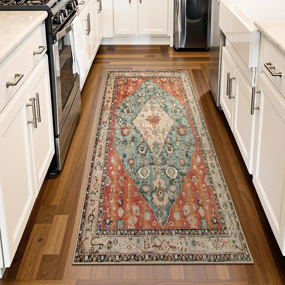 Felice Boho Tribal Rostrot Waschbarer Teppich Area Rugs Lahome 60 x 130 cm