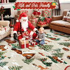 Gabriel Christmas Washable Cottage Lights Forest Animals Beige Rug Area Rugs Lahome
