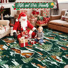 Gabriel Christmas Washable Cottage Lights Forest Animals Green Rug Area Rugs Lahome