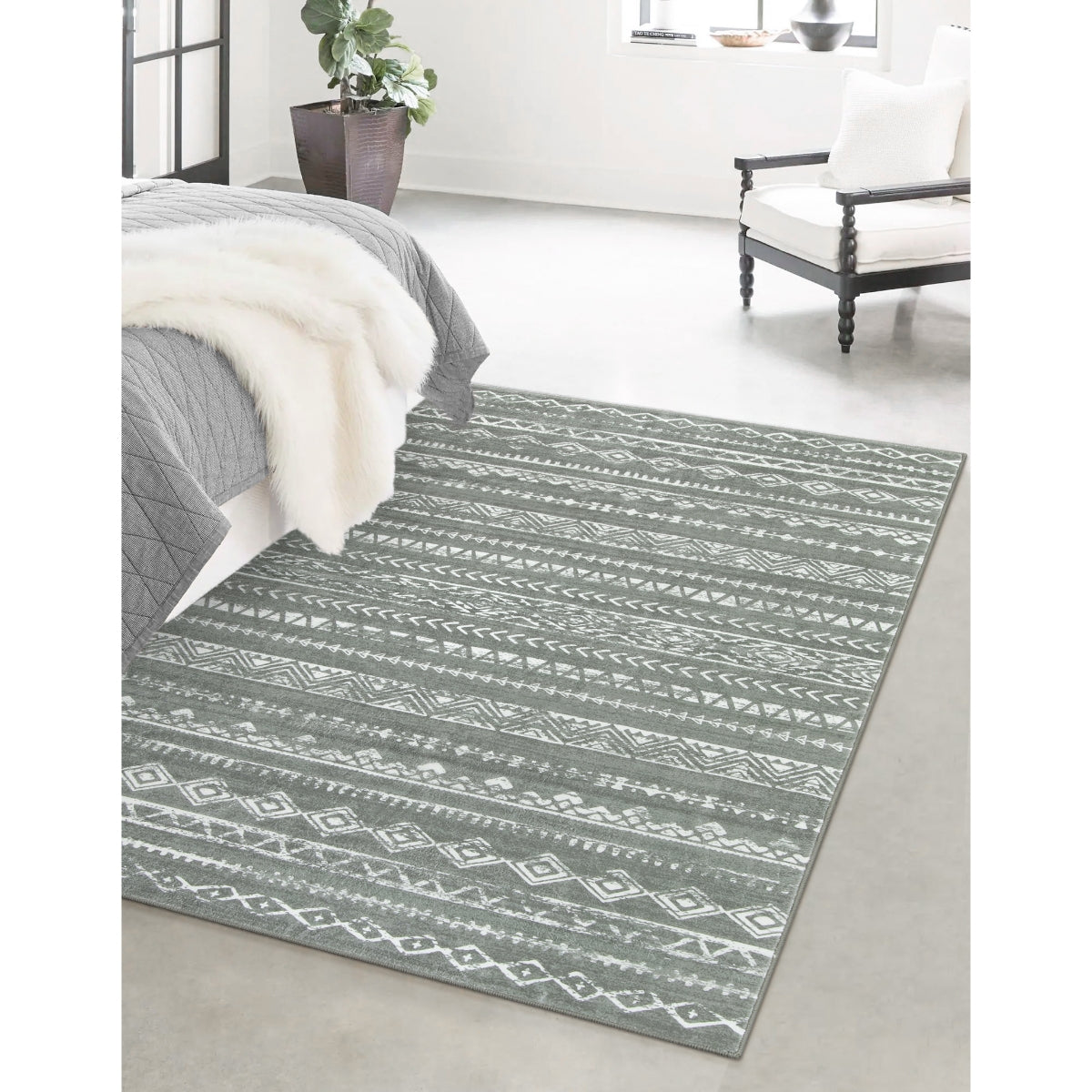 Infinity Neutral Collection Moroccan Tribal Area Rug