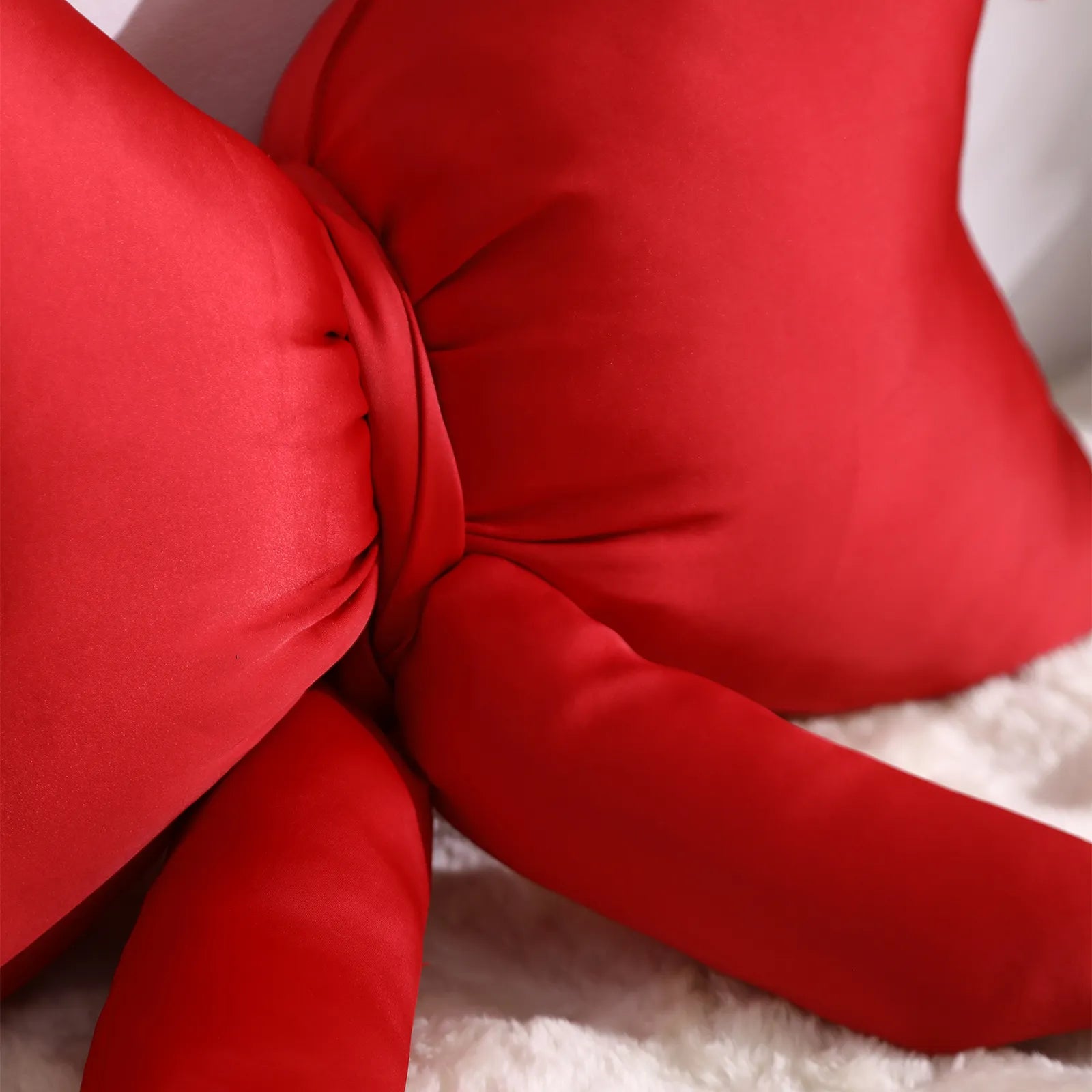 Jacques Christmas Elegant Bow Red Pillow Pillow Lahome