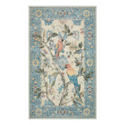 Jardina Washable Vintage Botanical Birds Blue Rug Area Rugs Lahome