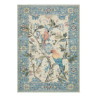 Jardina Washable Vintage Botanical Birds Blue Rug Area Rugs Lahome