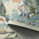 Jardina Washable Vintage Botanical Birds Blue Rug Area Rugs Lahome