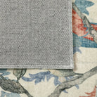 Jardina Washable Vintage Botanical Birds Blue Rug Area Rugs Lahome