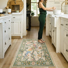 Jardina Washable Vintage Botanical Birds Green Rug Area Rugs Lahome