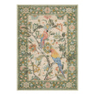 Jardina Washable Vintage Botanical Birds Green Rug Area Rugs Lahome