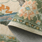 Jardina Washable Vintage Botanical Birds Green Rug Area Rugs Lahome