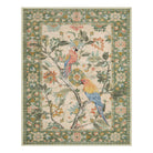 Jardina Washable Vintage Botanical Birds Green Rug Area Rugs Lahome