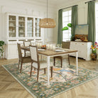 Jardina Washable Vintage Botanical Birds Green Rug Area Rugs Lahome