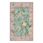 Jardina Washable Vintage Botanical Birds Pink Rug Area Rugs Lahome